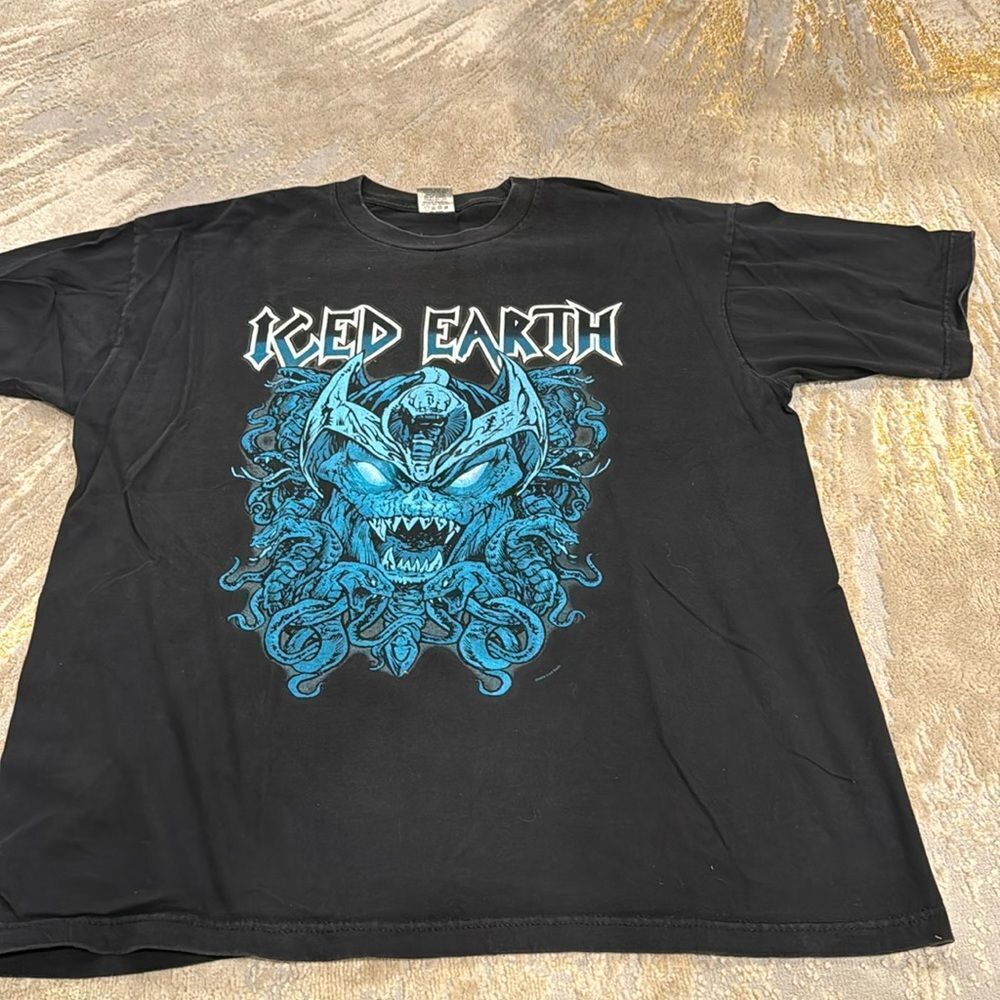 VTG Iced Earth Set Abominae Heavy Metal Band Black T-shirt Size XL in GUC